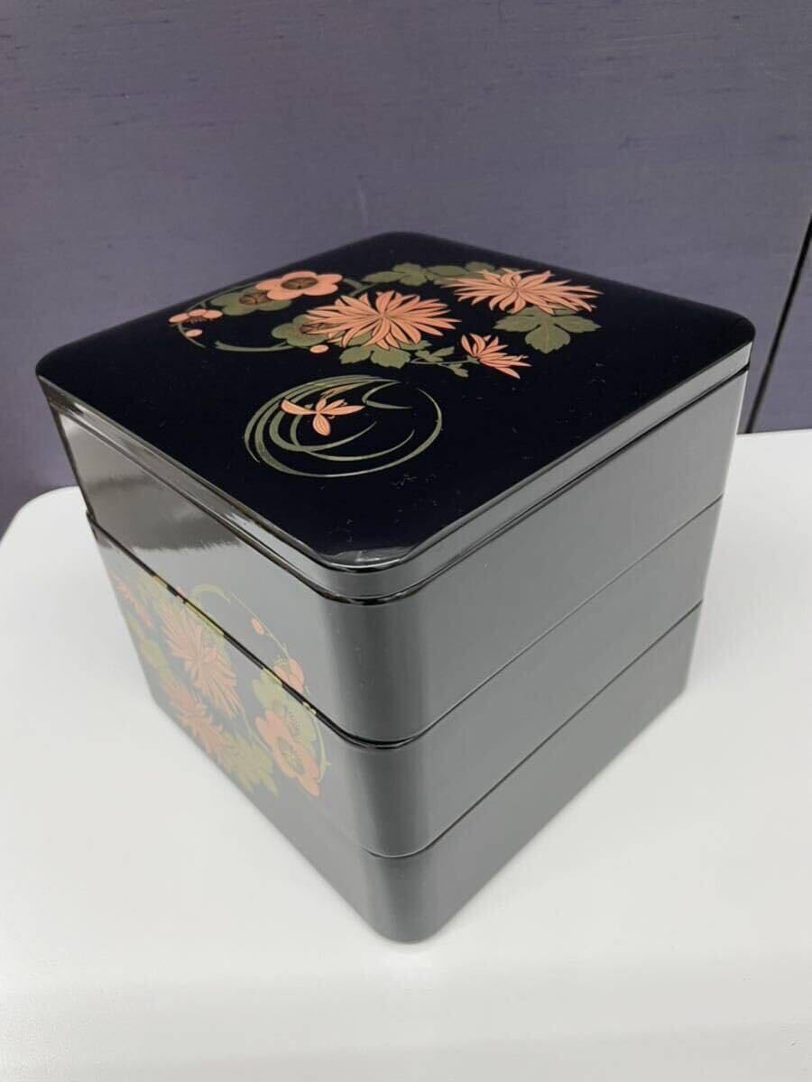 Amazon.co.jp: 漆器 三段重 漆塗 天然木 重箱 : ホーム＆キッチン